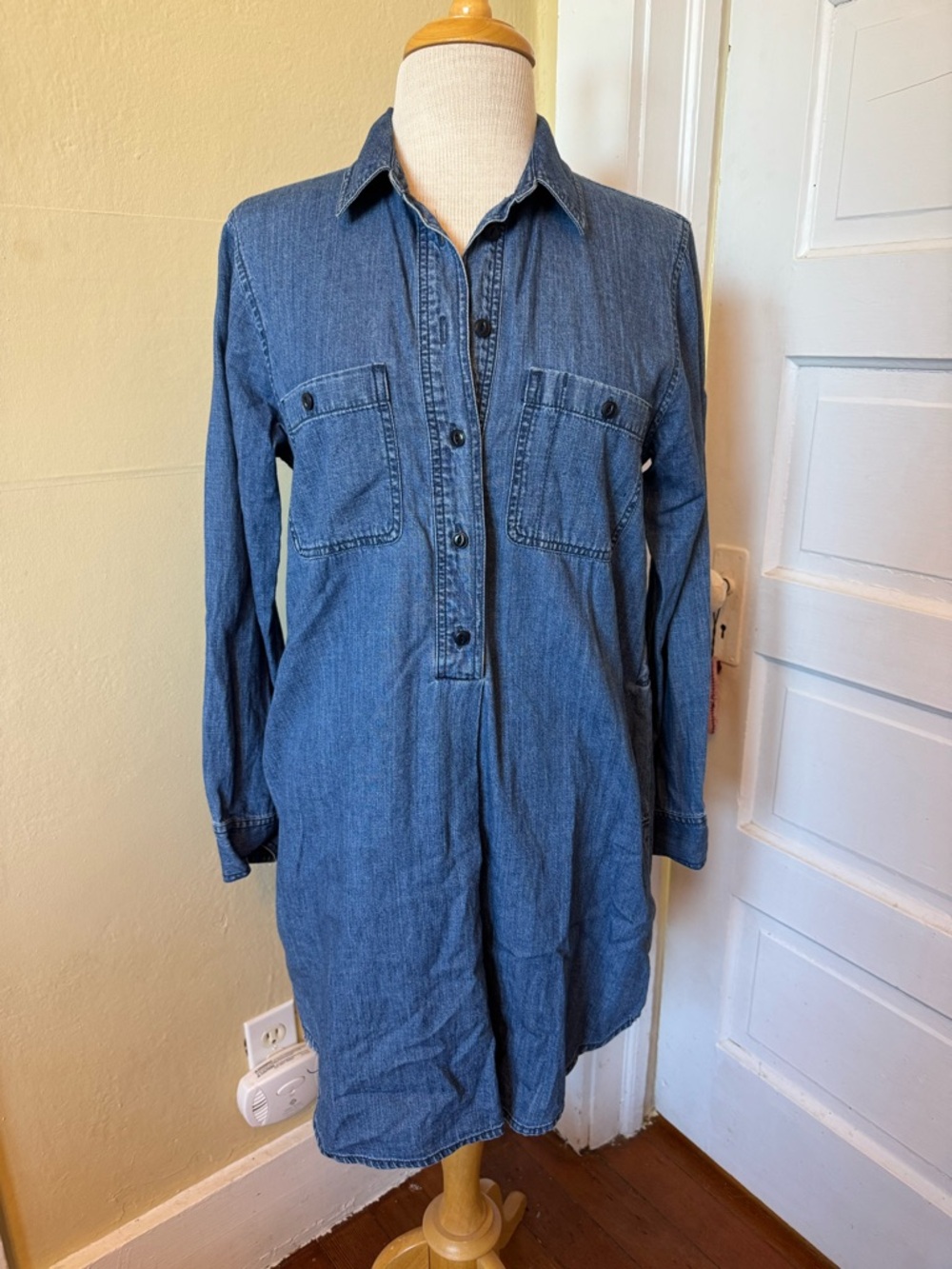Madewell Blue Long Sleeve Dress
